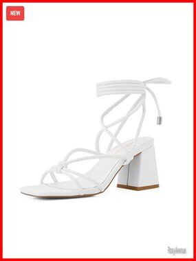 Lace Up Heels Square Toe Chunky Sandals Gladiator Strappy